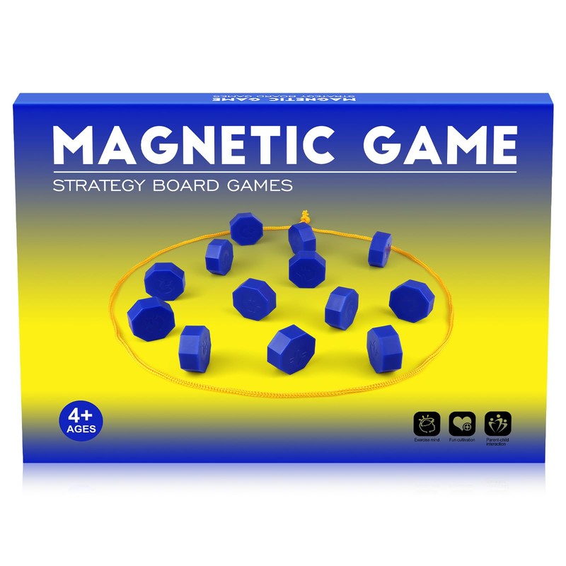 Bameca Magnetic Chess Game with Full-Size Stones, Magnet Game with