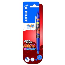 PILOT x NARUTO - 1 FriXion Ball Clicker - Erasable and Retractable Pen - Naruto Shipudden Limited Edition - Refillable Rollerball Pen - Blue - Medium Point