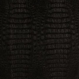 Alligator Fabric, Soft Textured Crocodile Vinyl Faux Leather, Gator Skin Embossed Upholstery DIY Craft and Clips Pleather Sheets – Individual 1 Yard Cut 36”x54” (Black)