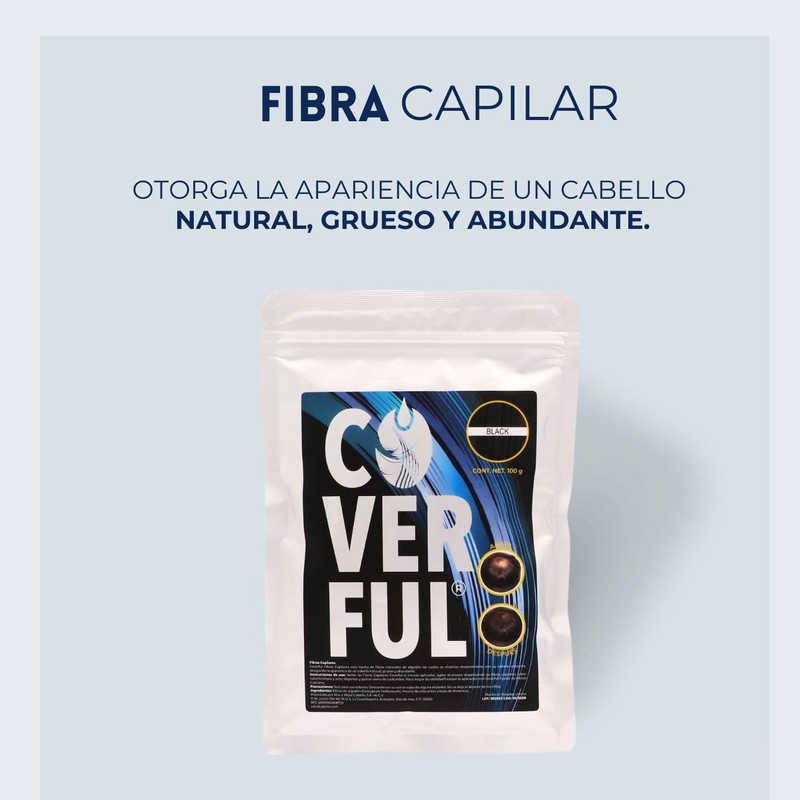 Fibra Capilar Coverful Premium 100 Gramos Para Cubrir Calvicie, Canas