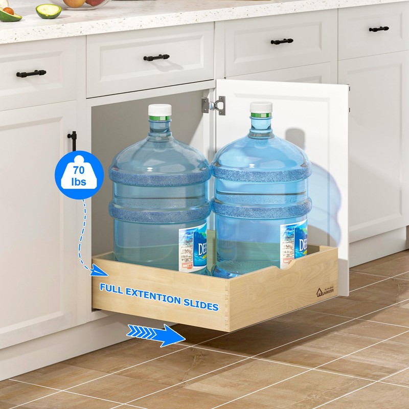 WelFurGeer Soft Close Pull Out Drawer for Kitchen Cabinets, 20"