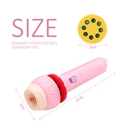 1 Piece Projector with 7 Slides, Flashlight Projector, Story Animation Projector, Movie Image Projector, Baby Toy Projector, Educational Learning Projector (Pink)