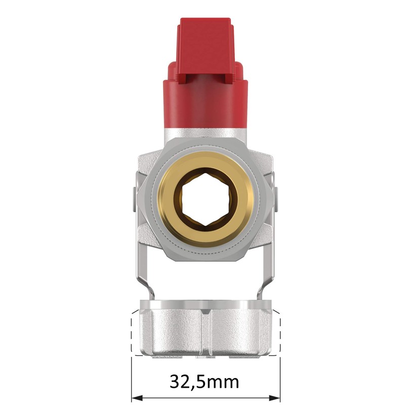 Simplex KFE Ball Valve Through Male Thread 1/2 Inch, Self-Sealing