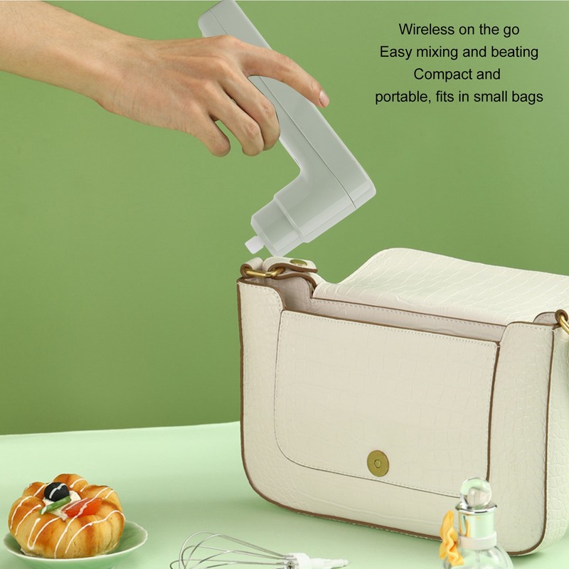 Electric Egg Beater 800mah Rechargeable Cordless Hand Blender Efficient Handheld