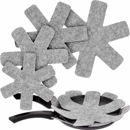 KADAX Pan Protectors, Set of 4, Non-Slip Stacking Protection, Polyester Pot Protector, Anti-Friction Pan Protector, Divider Set (Grey)