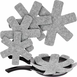 KADAX Pan Protectors, Set of 4, Non-Slip Stacking Protection, Polyester Pot Protector, Anti-Friction Pan Protector, Divider Set (Grey)