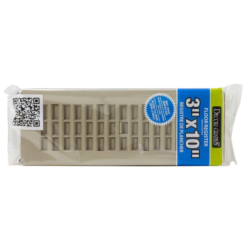 Decor Grates PL310-TA 3-Inch by 10-Inch Plastic Floor Register, Taupe