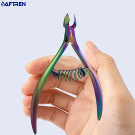 AFTREN Professional Cuticle Nipper 3/4 Jaw Extremely Sharp Cuticle Nippers Spring Scissors Stainless Steel Nail Clippers Pedicure Nail Tool Multi-Purpose Pliers