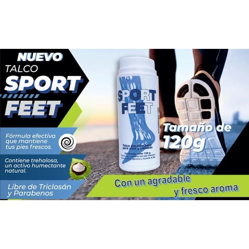 Sport Feet Talco Desodorante Para Pies 120 Grs. (3 Piezas)