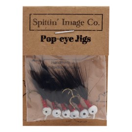 1/20 oz (1.4g) #6 Hook - 6-Pack - Popeye Fishing Jig Fly (Black)
