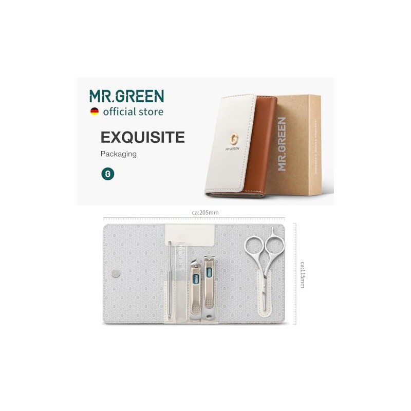 MR.GREEN Set de Manicura Colorido, Práctico Kit de Pedicura, Cortaúñas,