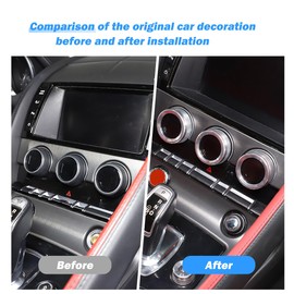 JONKOKO Aluminum Alloy AC Control Knob Ring Switch Volume Cover for Jaguar F-Type 2013-2023 Car Air Conditioner Volume Knob Cover Trim Car Accessories (Silver)