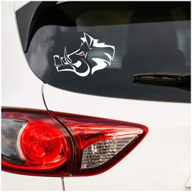 Wild Boar Sticker Film Decor for Car, Car Accessories, Wedge Head Motif Wild Sow Boar Hunting Hunter Hunting Car Sticker (White, Small K138)
