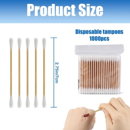 Cotton Swab, 1000 Pcs Round Tips Cotton Swabs, Bamboo Cotton Swabs for Makeup, Ear Wax Removal, Pet, Electronics Cleaning (White)