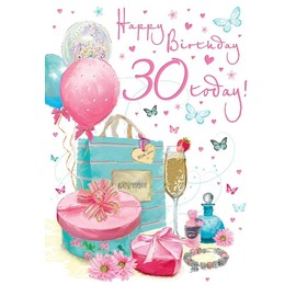 Milestone Age Birthday Card Age 30 F - 9 x 6 inches - Regal Publishing