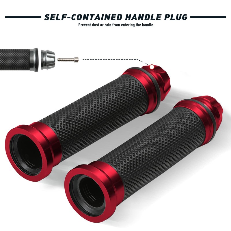 DREAMIZER Motorcycle Handlebar Grips 7/8-22mm Handle Grip Universal CNC Handlebar