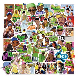American TV Sevies Stickers The Fresh Prince of Bel-Air Stickers 50pcs Vinyl Waterproof Decals for Laptop,Bumper,Water Bottles,Computer,Phone,Hard hat,Car Sticker and Decals,Adults Kids Teens