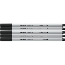 Multi Liner Set – STABILO Creative Tips – Arty – Pack of 5 – Black
