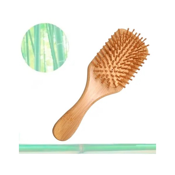 Cepillo Madera Bambú Natural Ecológico Peine Cabello Full Veraly