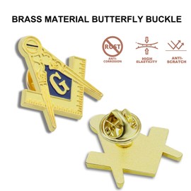 20/Pcs Masonic Lapel Badges Pins Bulk - Metal Free Mason Freemasonry Freemason Brooch Souvenir square compasses