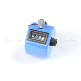 White Deer 4 Digit Number Dual Clicker Golf Hand Tally Counter Blue Color Handy Convenient