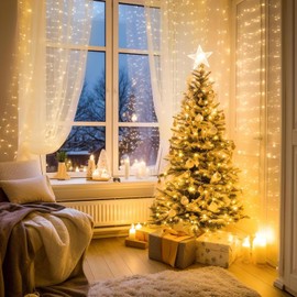 ZBQEJ Fairy Lights,300LED/30M Christmas Lights, Garden Party Decorative Lighting,Outdoor Indoor Fairy Twinkle Lights 8 Modes IP44 Connectable for Bedroom,Garden, Party, Camping (Warm White)