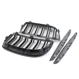Double Bridge Radiator Grille Front Kidney Grill Grill Glossy Black for E90 E91 05-08