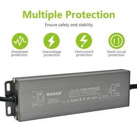 WAHADI 100W LED Power Supply Driver 100-277V AC to 12V DC 8.3A Low Voltage Output Transformer Converter Waterproof IP67 for Indoor Outdoor LED Module Lights,Computer Project