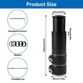 28.6 Mm Verstellbar Lenkererhöhung Fahrrad, Aluminium Legierung Fahrradlenker Erhöhung, Vorbau Adapter Mit Sechskantschlüsseln, Fahrrad Vorbau Höhenadapter Lenkererhöhung Für MTB, Rennrad, Stadträder