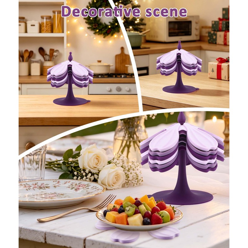 Mabnuby Silicone Trivet Mat - 6 Flower-Shaped Silicone mats +