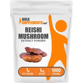 BulkSupplements.com Reishi Mushroom Extract Powder - Reishi Mushroom Powder, Supplement for Overall Well-Being - Gluten Free, 1g per Serving, 1kg (2.2 lbs) (Pack of 1)