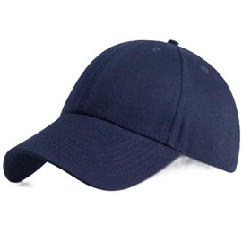 Outdoor World Baseball Cap Unisex One Size Adjustable Summer Peaked Hat Adults Mens Womens Work Sport Golf Sun Fishing Plain Colour Headwear (Navy)