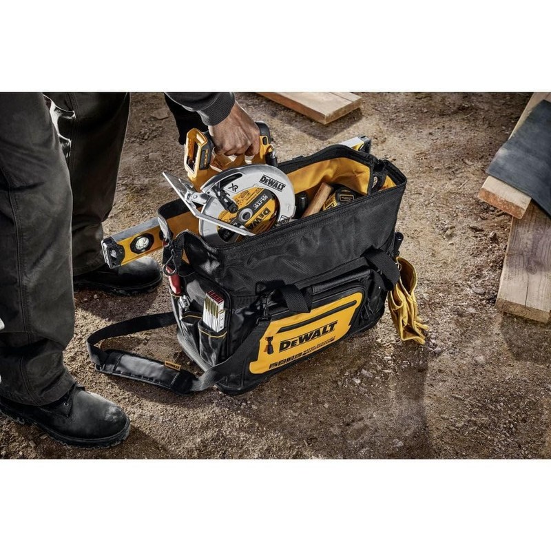 DEWALT Tool Bag, Water Resistant, Hard Bottom, 20-inch, Professional Tool