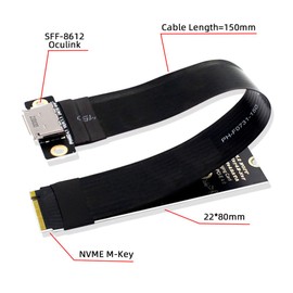 xiwai M.2 M-Key 2280 NGFF PCI-E4.0 to Oculink SFF-8612 SFF-8611 Host Cable 15cm for NVME U.2 SSD eGPU