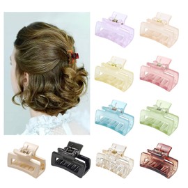 Small Hair Clips Women's Thin Hair, Kavya Hair Clip Square Small 4 cm Hair Clip Small Medium Hair Clips Colourful for Women Girls