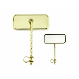 Lowrider/FR Lowrider Bicycle Gold Rectangle Square Twisted Mirror Reflector Bike - All Gold(no reflector)