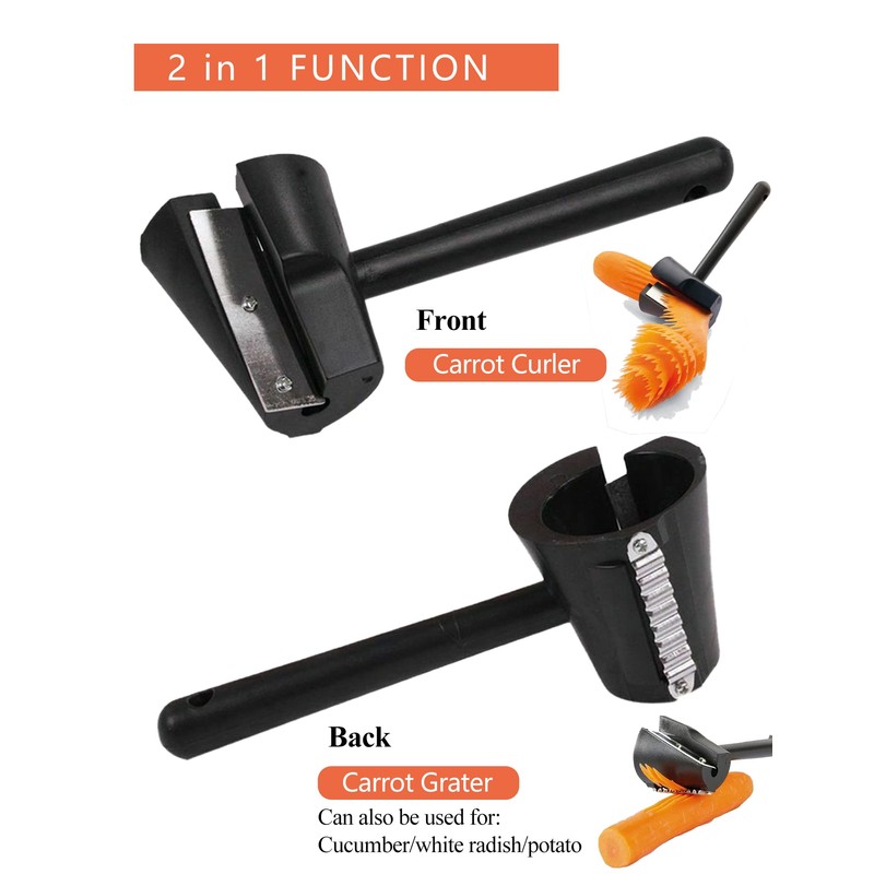 Carrot Curler and Peeler, Black Carrot Spiral Shred Slicer Root
