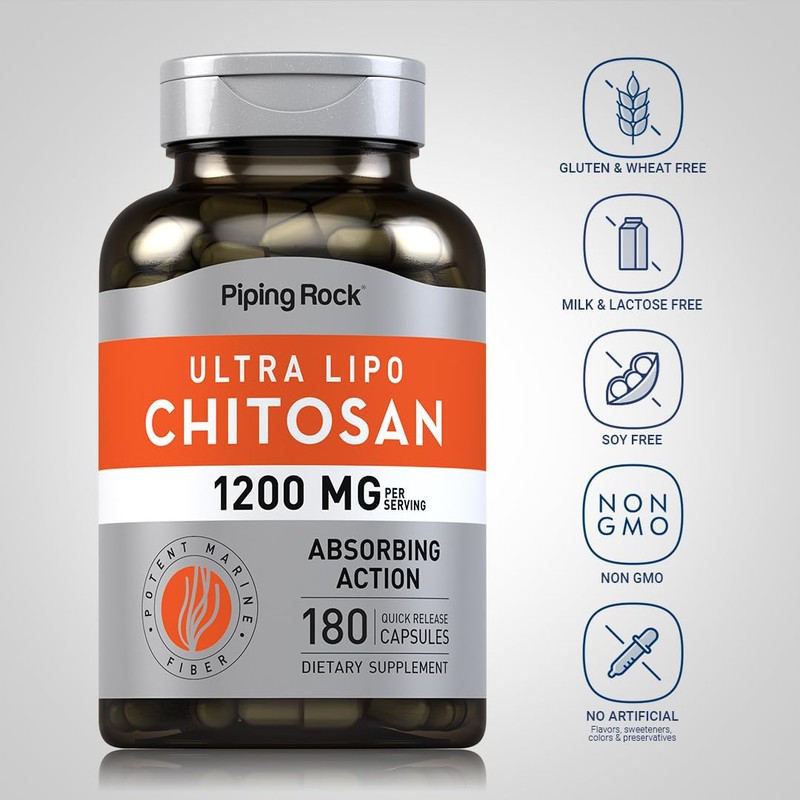 Piping Rock Chitosan Supplement 1200 mg | 180 Capsules |