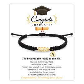 Btysun 8th Grade Graduation Gifts Initial Bracelets for Women Teen Girls Men Adjustable H Graduation Bracelet Cool Graduation Gifts for Daughter Girlfriend Christmas Jewelry