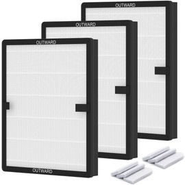 FCFMY 3 Packs E-200 True HEPA Replacement Filters Compatible with LUNINO E-200 Air Cleaner Purifier with Extra 6 pcs Aroma Pads
