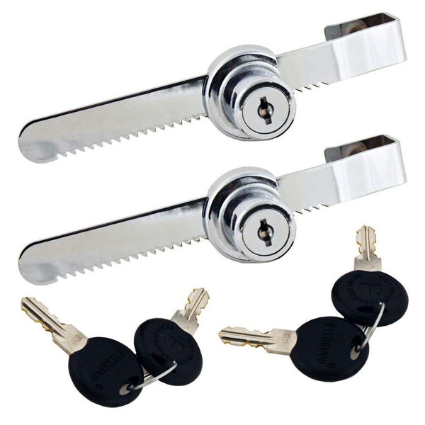 WOOCH Sliding Glass Door Ratchet Lock with Chrome Finish, Keyed