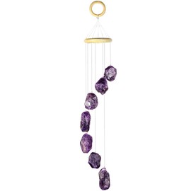 mookaitedecor Natural Gemstone Wind Chime Mobile, Crystal Stone Wind Chimes for Home Garden Patio Indoor Outdoor Decor