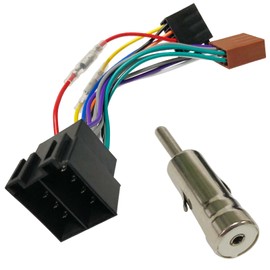 iFreGo Set Universale di Cavi di Collegamento per Autoradio - Adattatore per Autoradio con Morsetto 15 e 30 Girevole - Cavi di Collegamento 2 x 8 Pin ISO per Autoradio