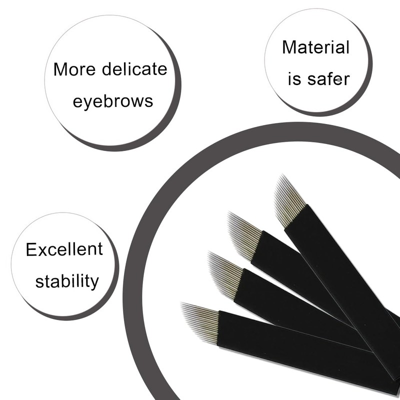 NOPKESV 20pcs Disposable Eyebrow Microblading Needles Lip Tattoo Micro Blades