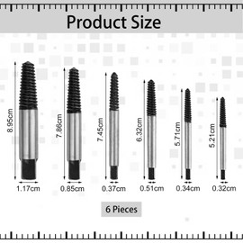 6-Piece Screw Extractor Set with 1 Storage Box, Easy Screw Removal Tool, Compact Screw Extractor, Bolt Extractor Tool