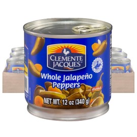 Clemente Jacques Whole Jalapeno Peppers, 12 oz (Pack of 12)