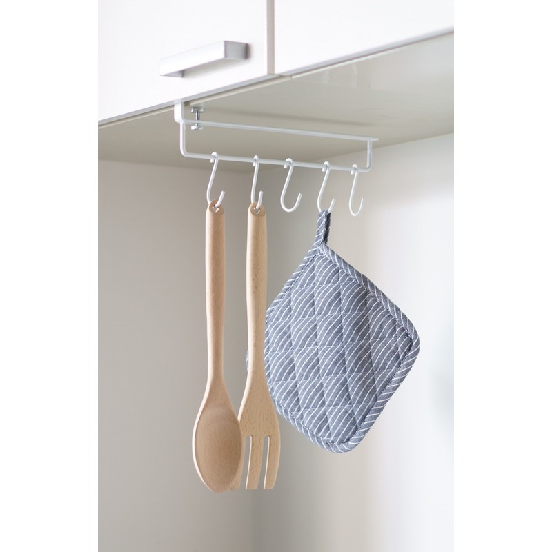 HEIAN SHINDO SPLUCE Hanging Shelf, Hook, Kitchen Tool Hanger, White,