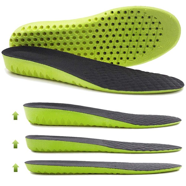 Ailaka 1 Pair Elastic Shock Absorbing Height Increasing Sports Shoe Insoles, Soft Breathable Honeycomb Orthotic Replacement Inserts for Men & Women