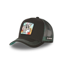 Capslab Tom Black Turquoise Tom and Jerry Trucker Cap, Trucker-Tom-Black-#30216