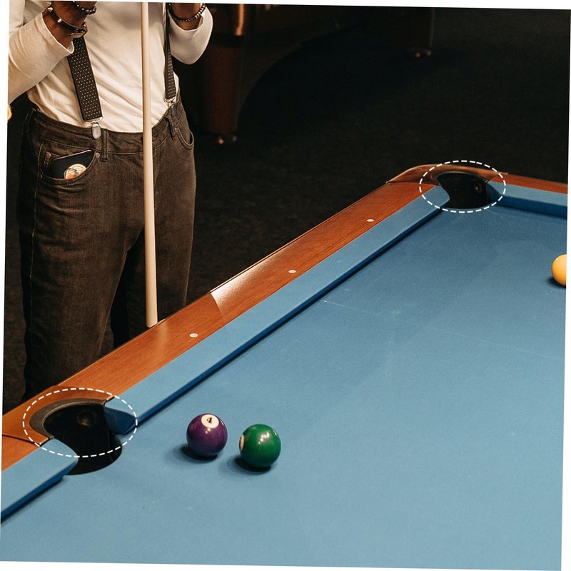 GRIRIW 6PCS Pool Table Pocket Liner Set Durable Plastic Billiards